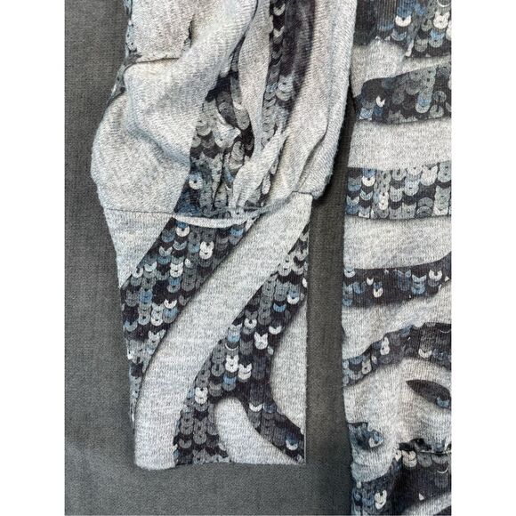 Y2K Sequin Print Ruched Top American Rag Women 1X Gray Glam Club Streetwear - Picture 2 of 9